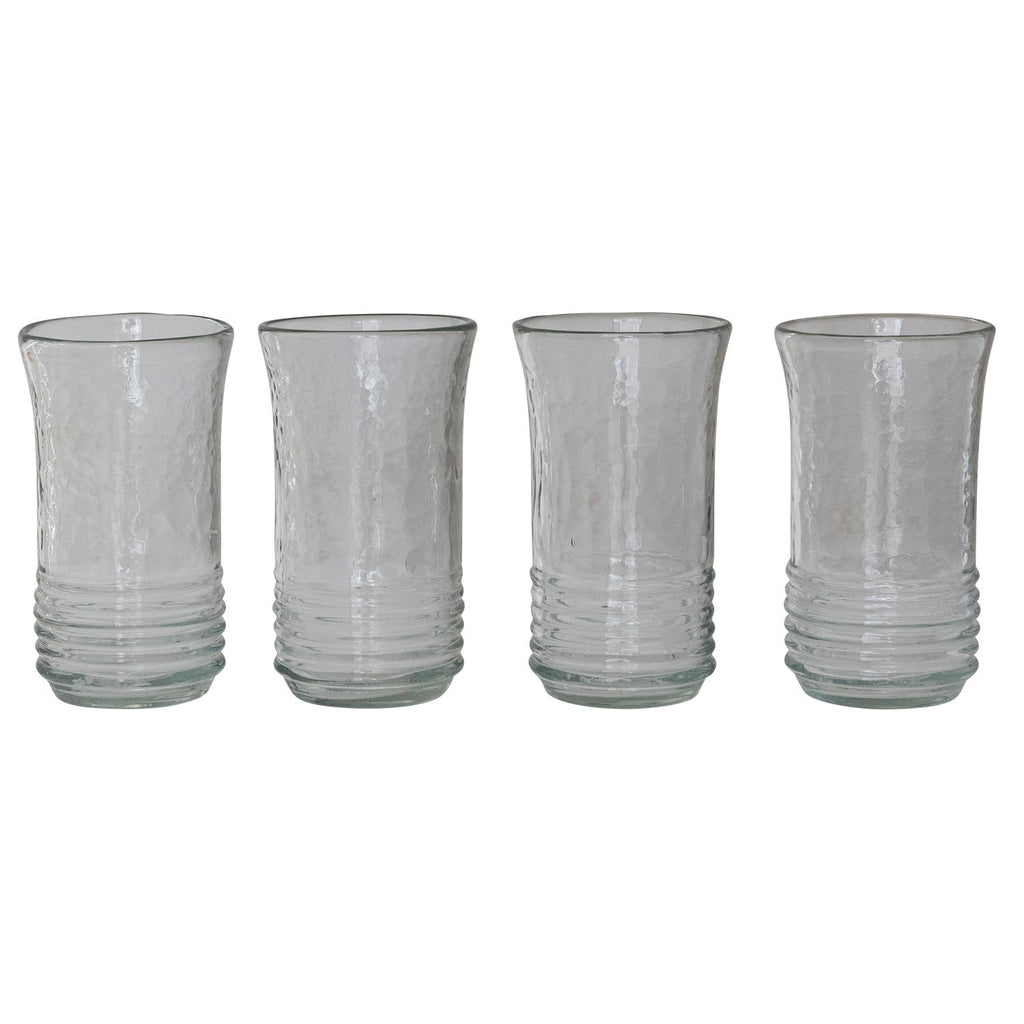 Hand-Blown Ribbed Drinking Glass Rust & Cinder