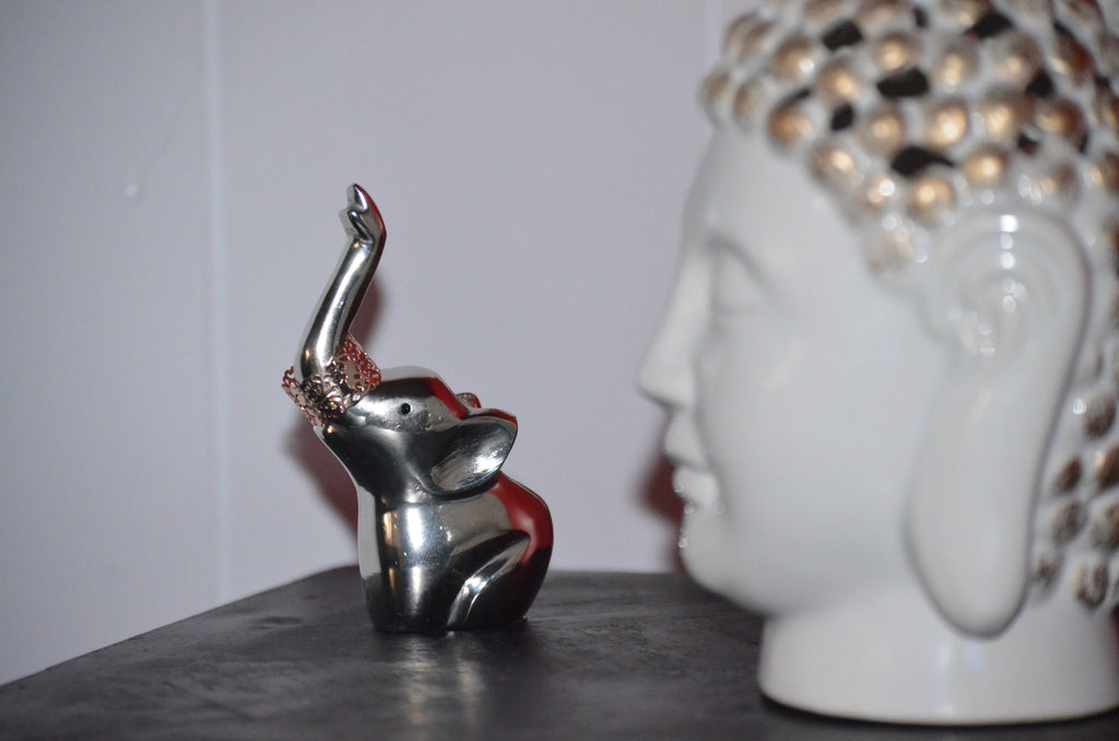 Elephant Ring Holder (4", Silver Finish) Vibhsa
