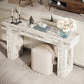Modern Farmhouse 63-inch Console Sofa Table in Rustic White Wood Finish HomePacific