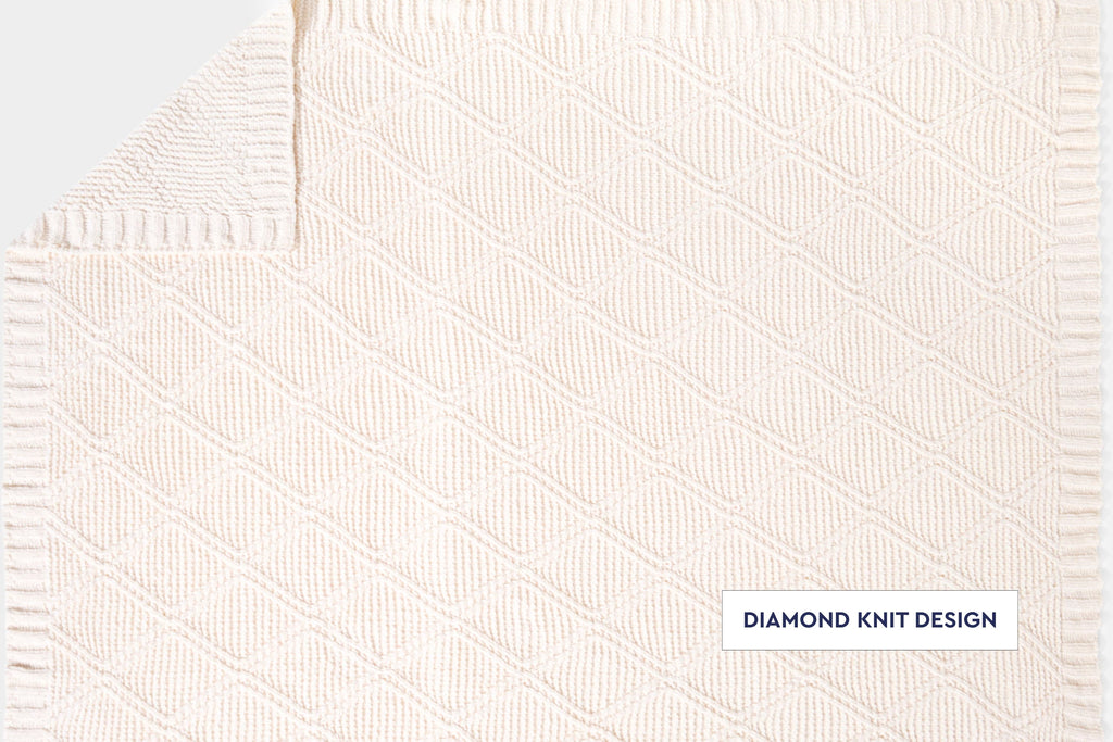 Diamond Chenille Throw Blanket Moon Pod