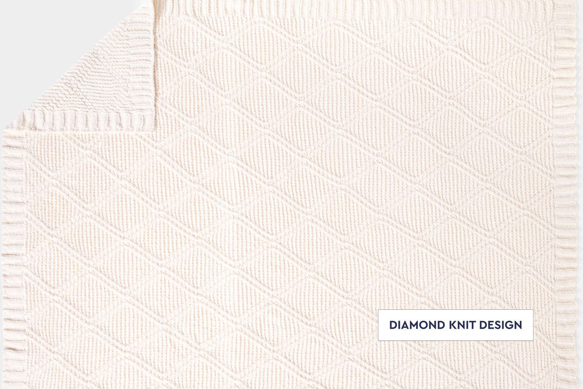 Diamond Chenille Throw Blanket Moon Pod