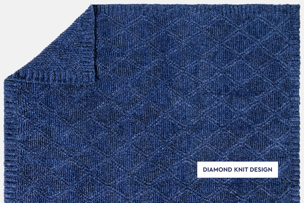 Diamond Chenille Throw Blanket Moon Pod