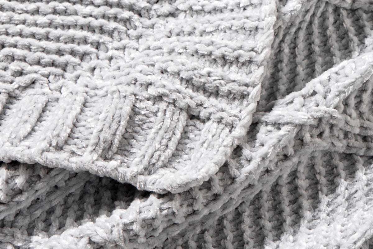Diamond Chenille Throw Blanket Moon Pod
