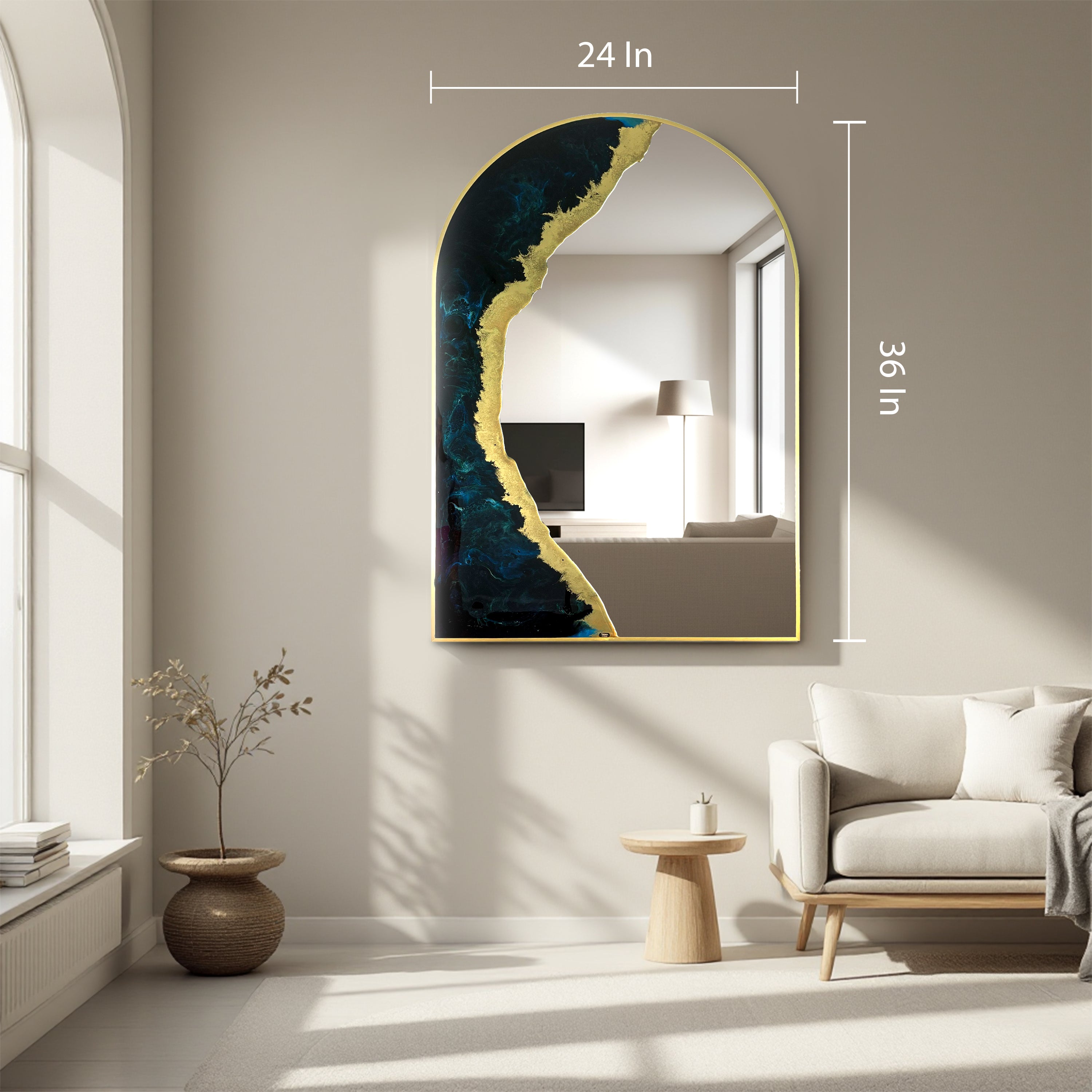 Hand Sculptured Arch Wall Mirror – Tatiana Glen | Crescent Tide Tatiana & Glen