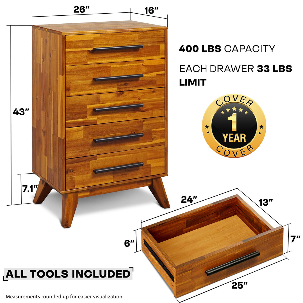 Linea Solid Wood Dresser Megsu