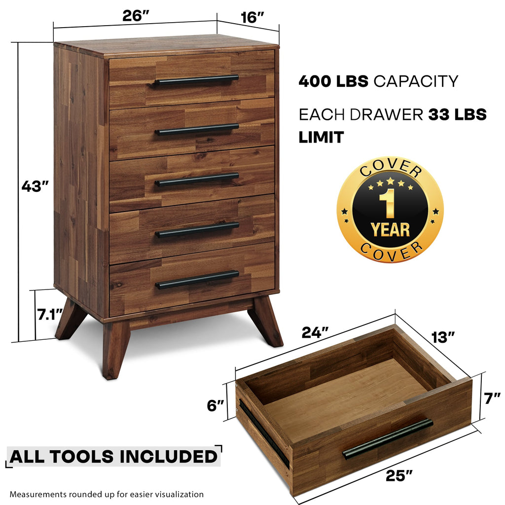 Linea Solid Wood Dresser Megsu