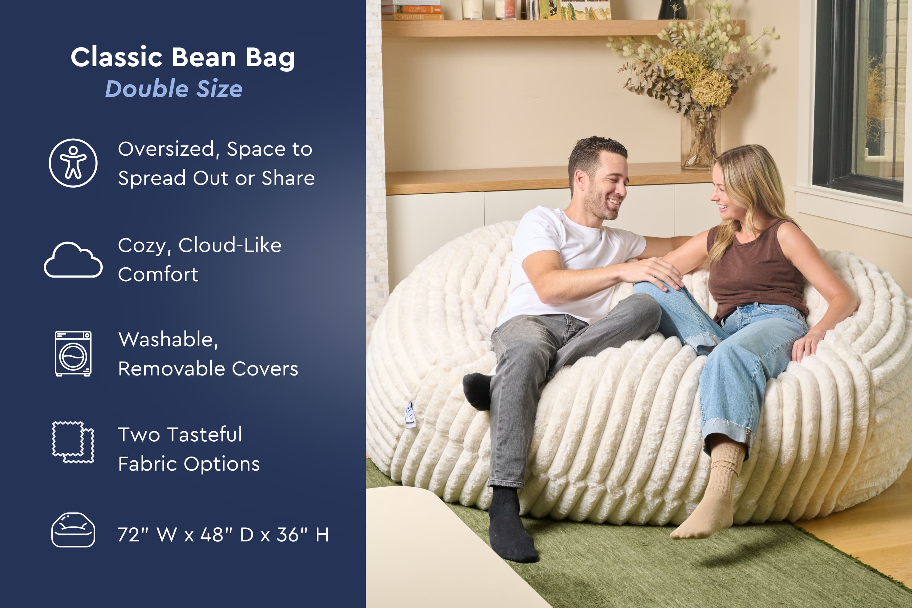 Classic Bean Bag Chair (Double) Galaxy Home