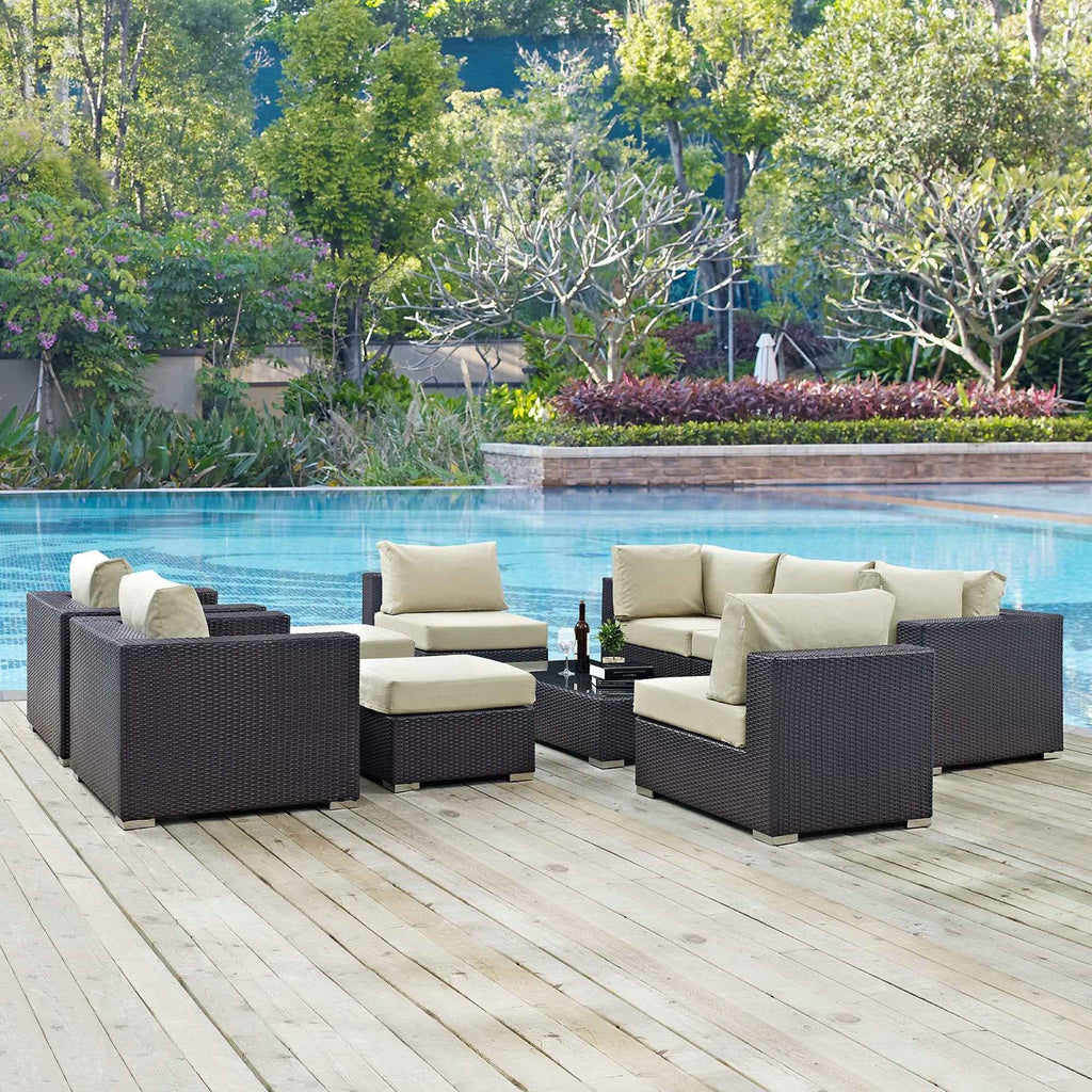 Patio Elegance Outdoor Sectional Set - 10-Piece Convene Lounge Set by Modway Patio Elegance