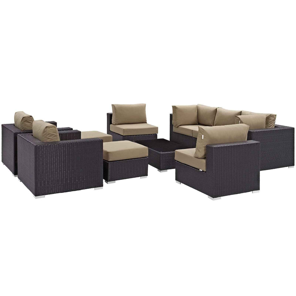 Patio Elegance Outdoor Sectional Set - 10-Piece Convene Lounge Set by Modway Patio Elegance