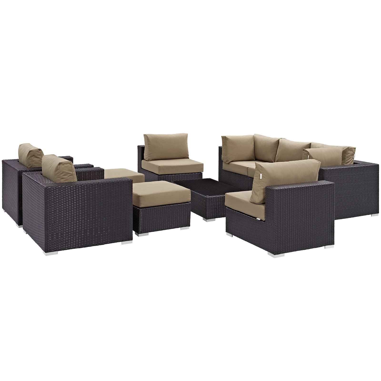 Patio Elegance Outdoor Sectional Set - 10-Piece Convene Lounge Set by Modway Patio Elegance