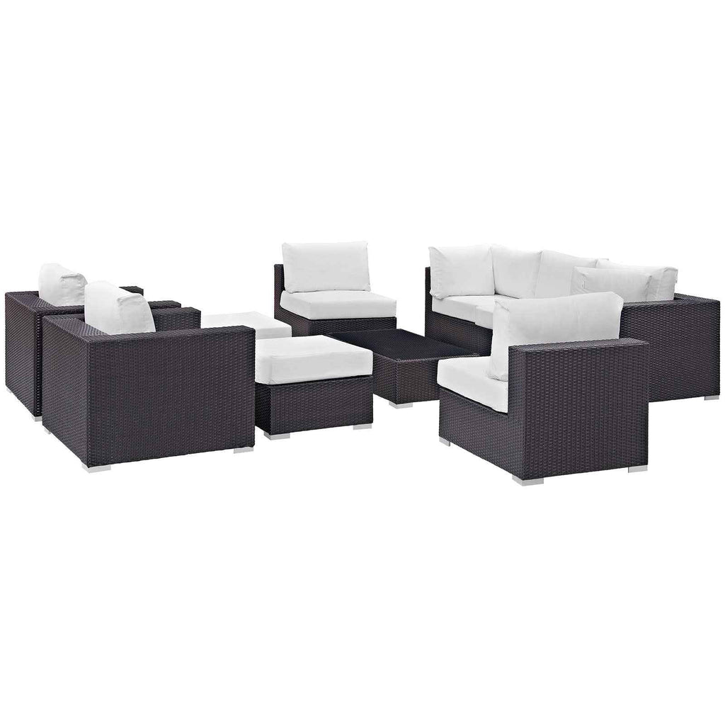 Patio Elegance Outdoor Sectional Set - 10-Piece Convene Lounge Set by Modway Patio Elegance
