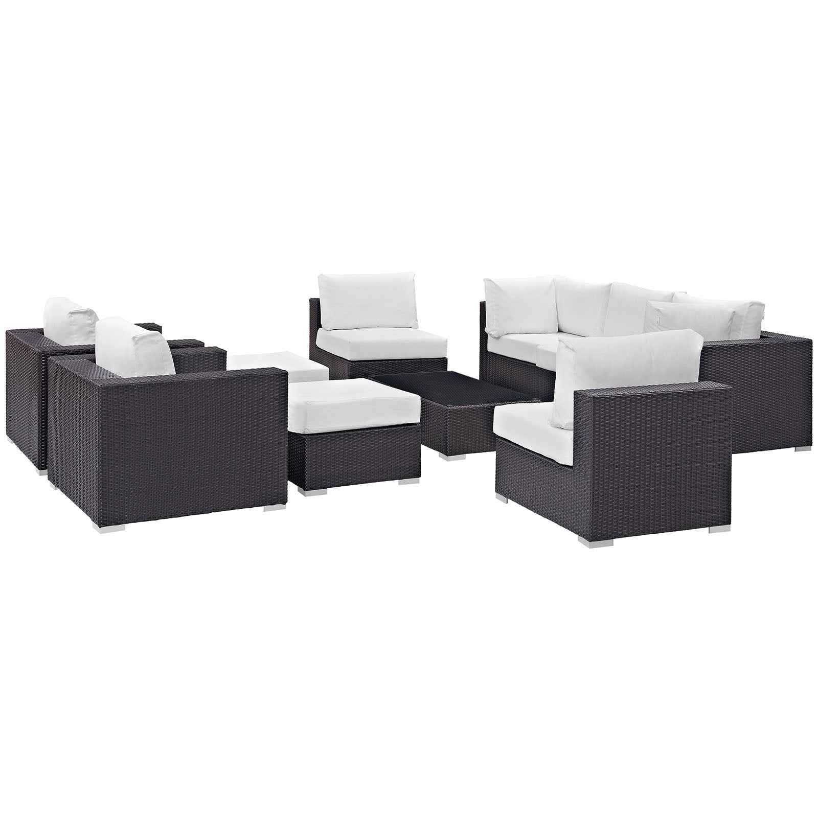 Patio Elegance Outdoor Sectional Set - 10-Piece Convene Lounge Set by Modway Patio Elegance