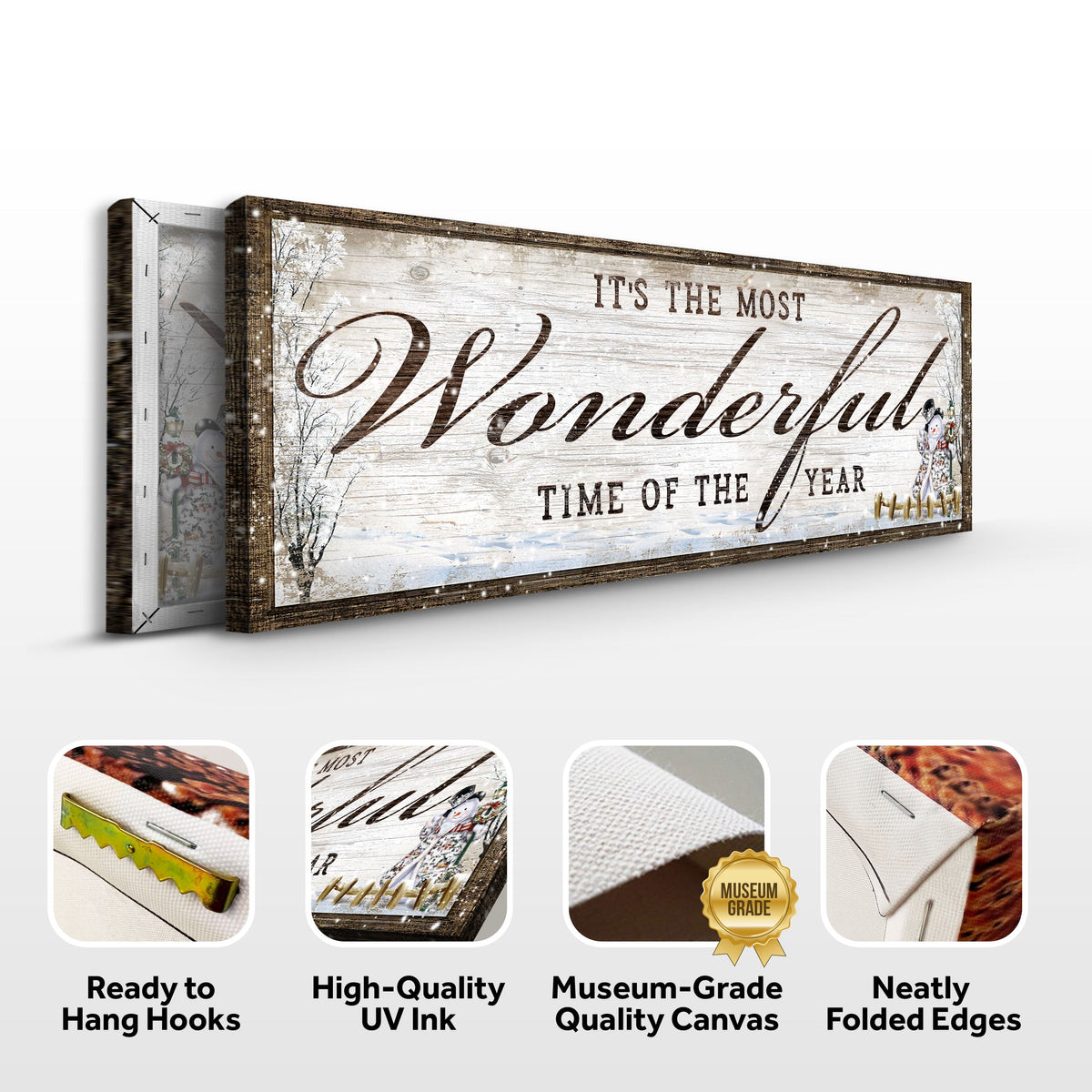 It's The Most Wonderful Time Of The Year Christmas Sign Tailored Canvases