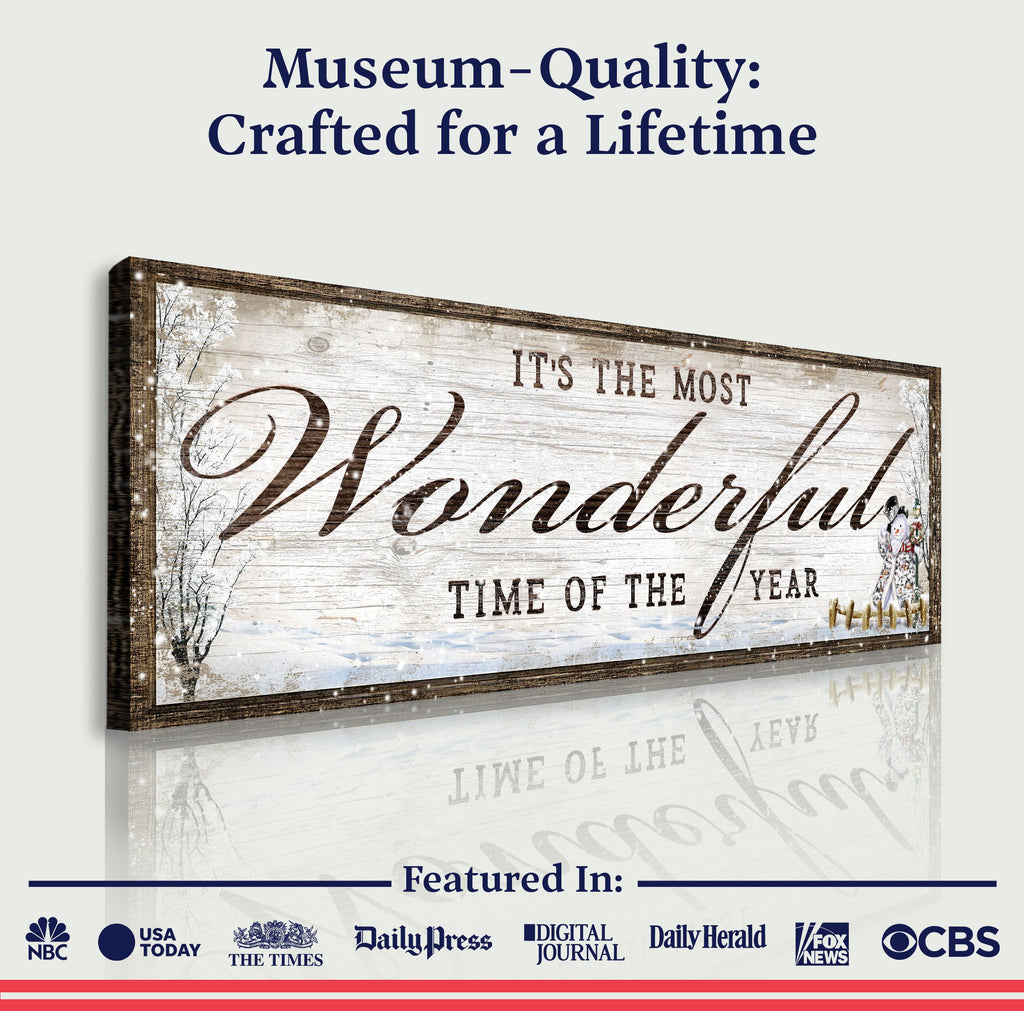 It's The Most Wonderful Time Of The Year Christmas Sign Tailored Canvases