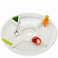 Veggie Icon Crudité Ceramic Server with Spoon Rust & Cinder