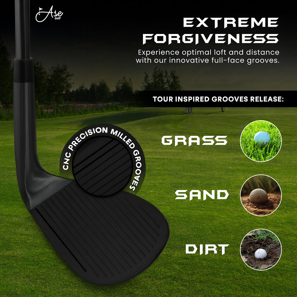 Ase BLACKOUT 3-Piece Wedge Set (52,56,60) Ase Golf