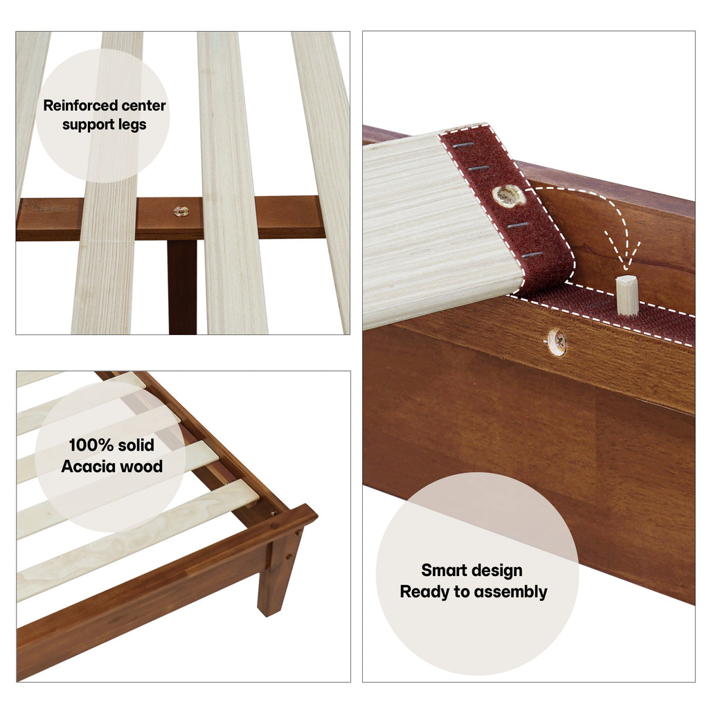 Kaylin Solid Wood Bed Frame Megsu