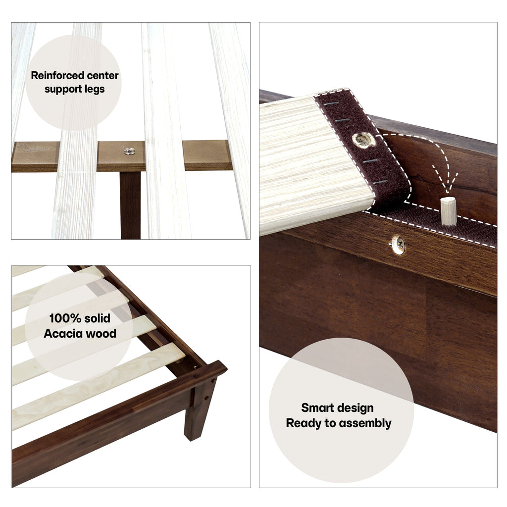 Kaylin Solid Wood Bed Frame Megsu