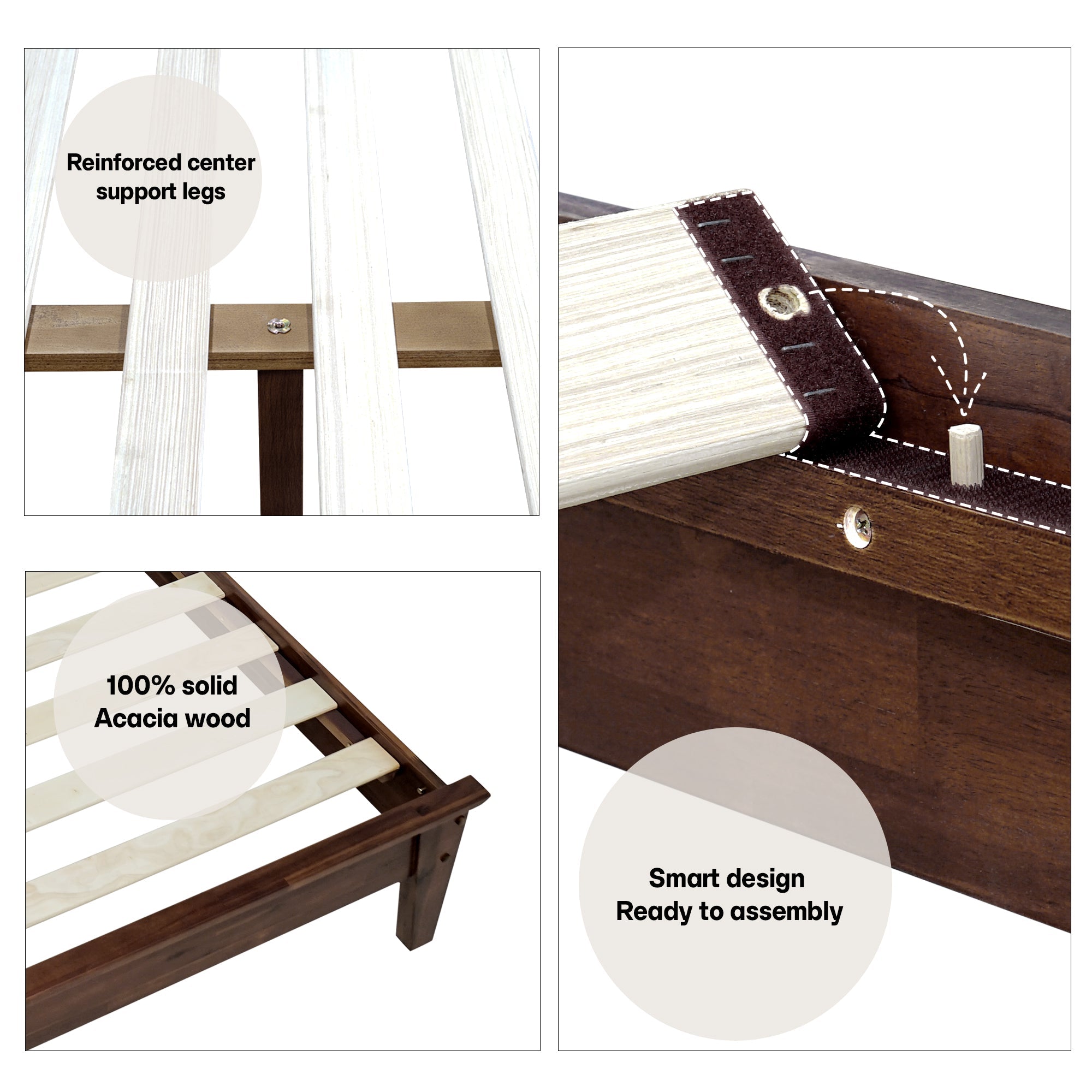 Kaylin Solid Wood Bed Frame Megsu