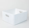 Wooden Ribbed Bins – White Horderly