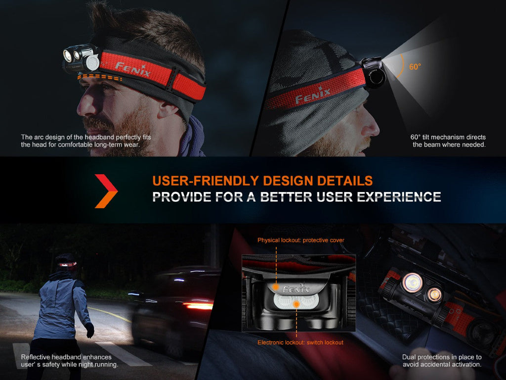 Fenix HM65R-DT Trail Running LED Headlamp Fenix Store