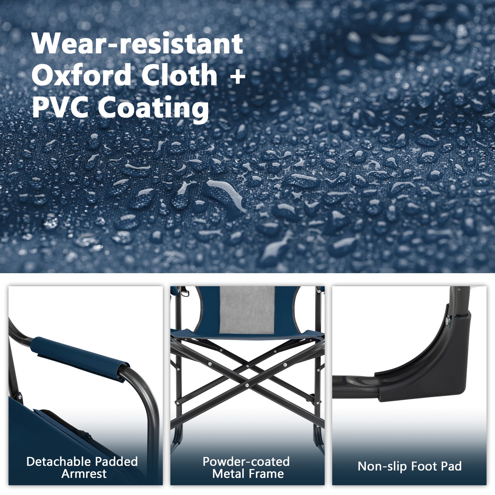 Folding Camping Directors Chair with Cooler Bag and Side Table DirectDeals