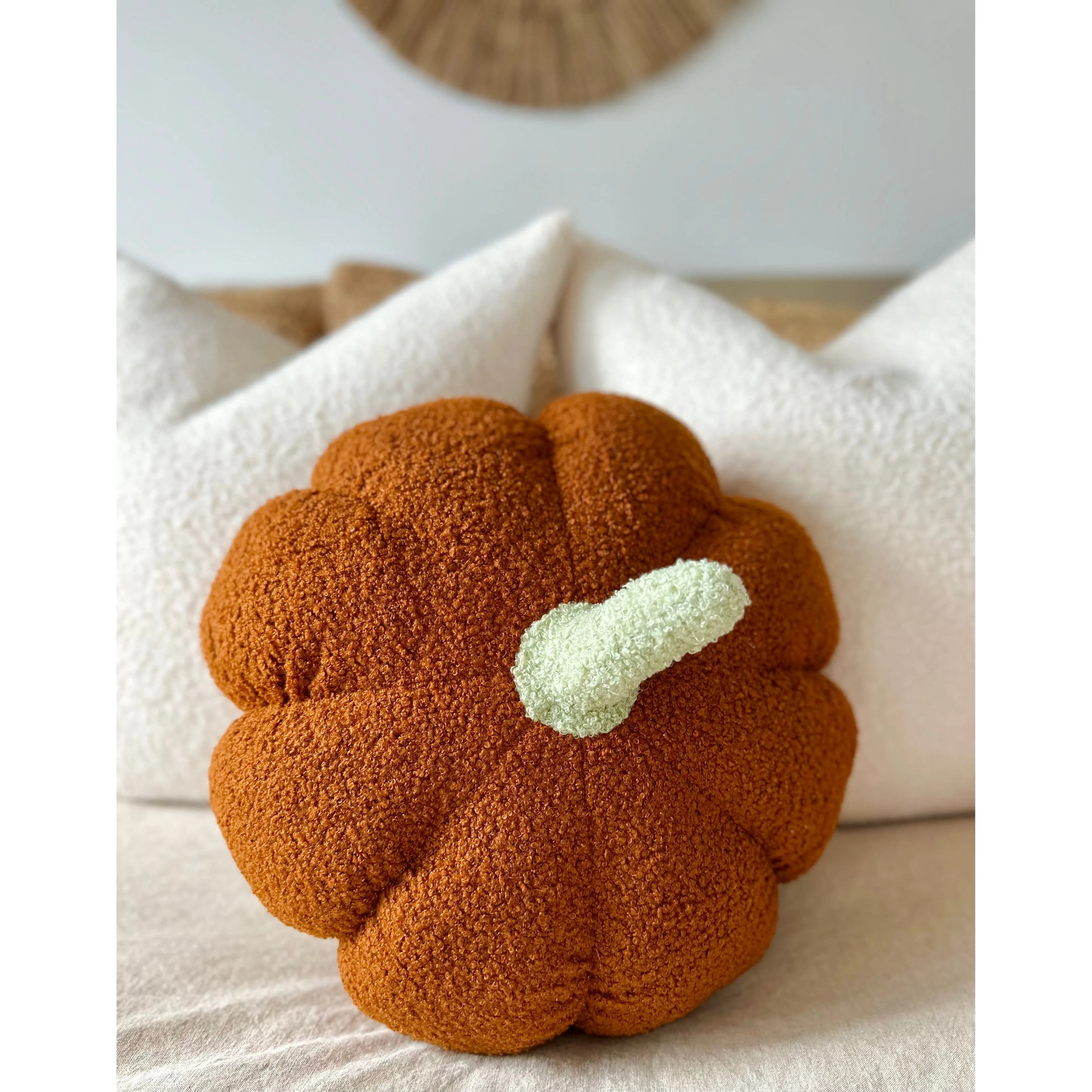 11” Jumbo Sherpa Orange Pumpkin Pillow Busa Designs