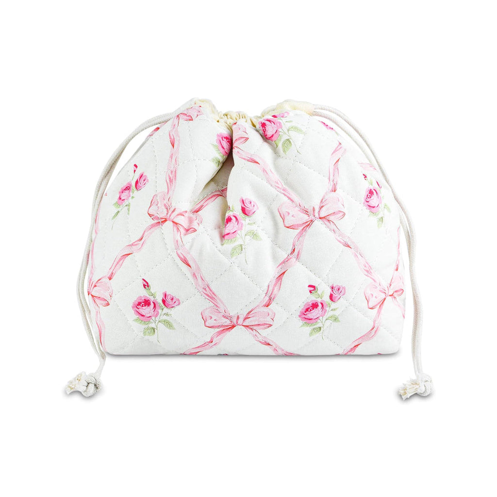 Pink Bows Floral Drawstring Pouch Shop Fête