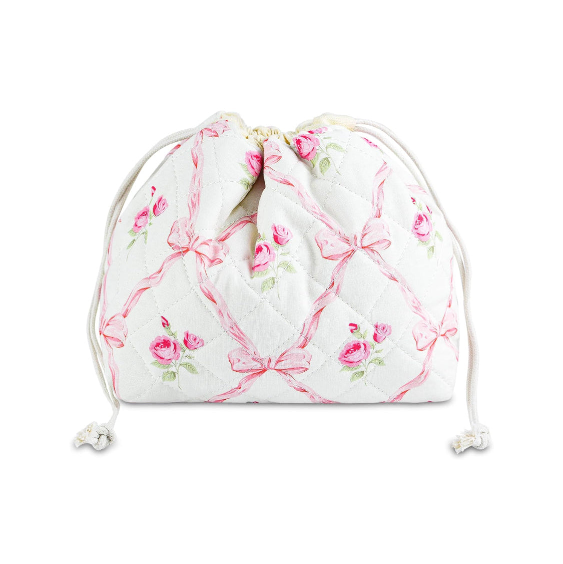 Pink Bows Floral Drawstring Pouch Shop Fête