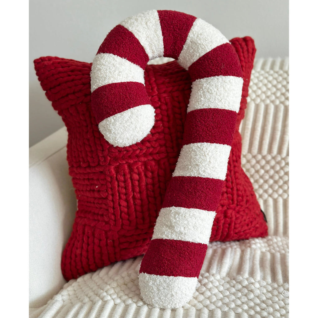 Candy Cane Shaped Pillow PREORDER Busa Designs