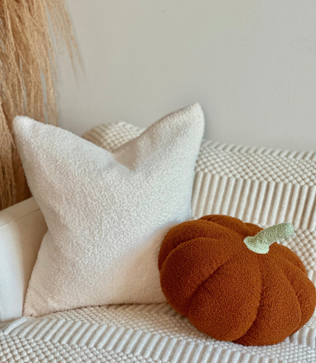 11” Jumbo Sherpa Orange Pumpkin Pillow Busa Designs