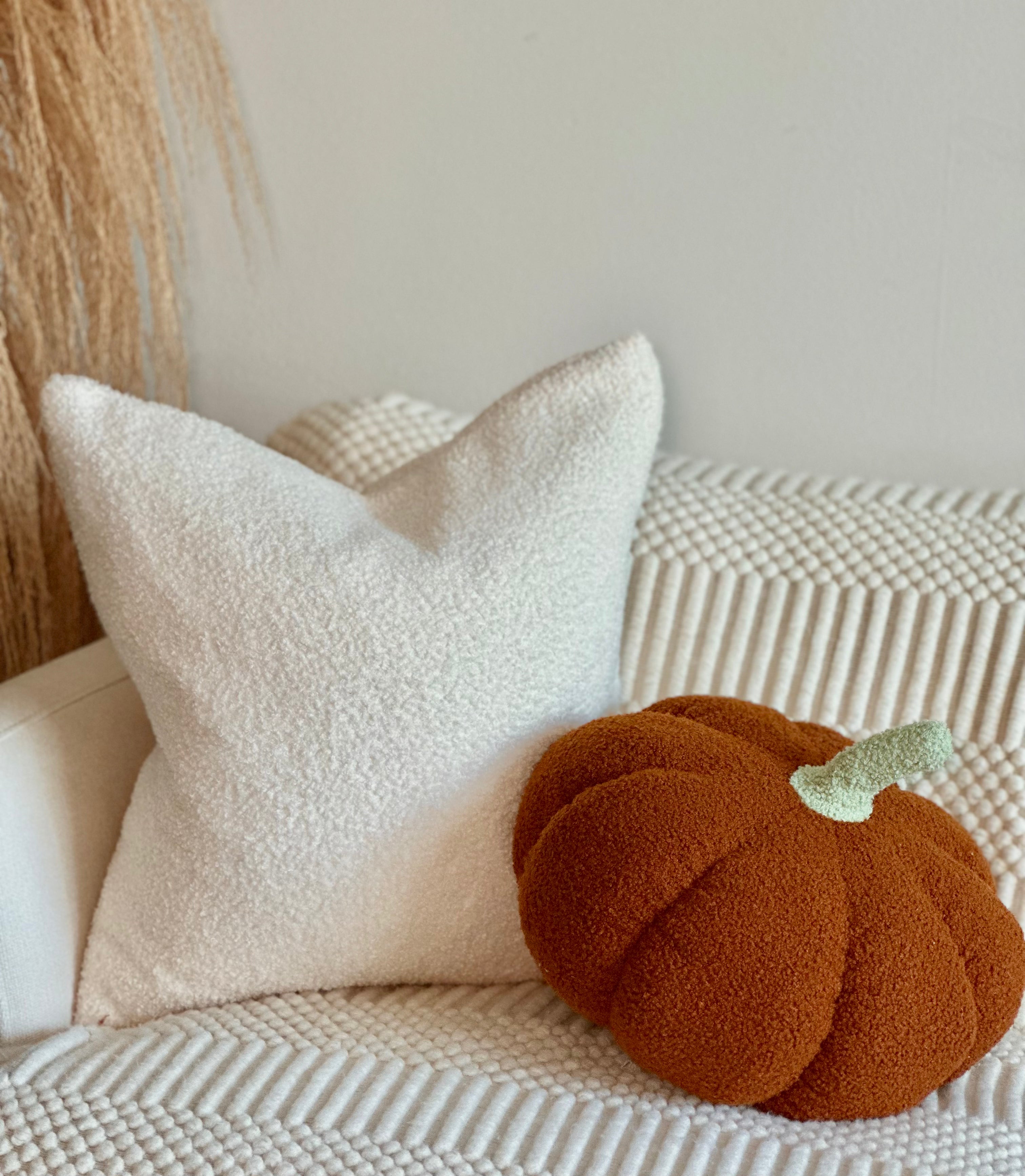 11” Jumbo Sherpa Orange Pumpkin Pillow Busa Designs