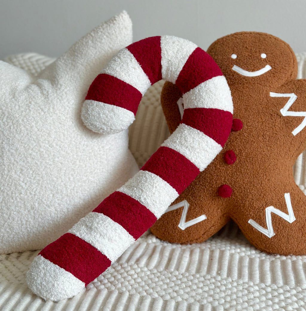 Candy Cane Shaped Pillow PREORDER Busa Designs