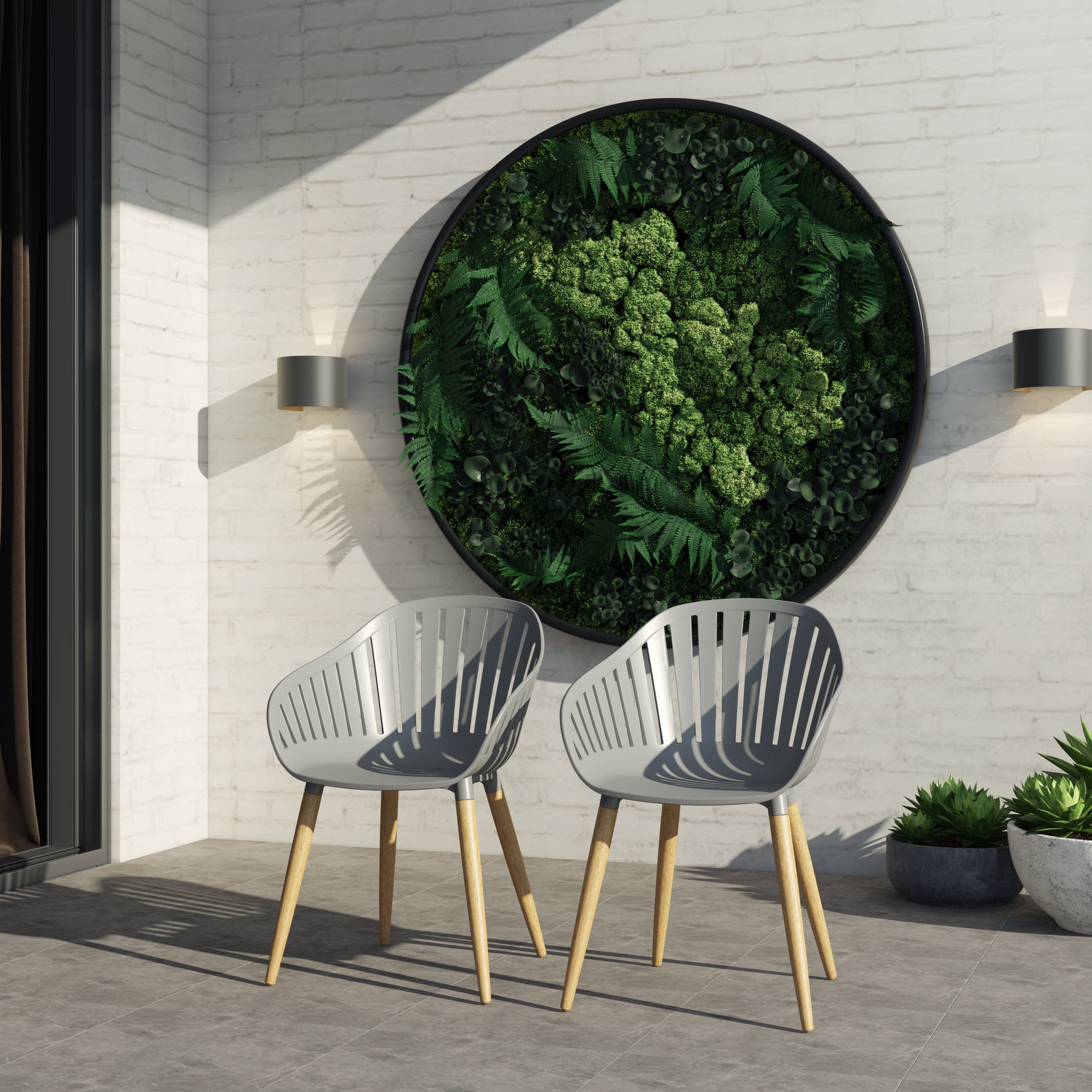 Leyland Table and Nassau Grey Armchairs Dining Set LifestyleGarden US