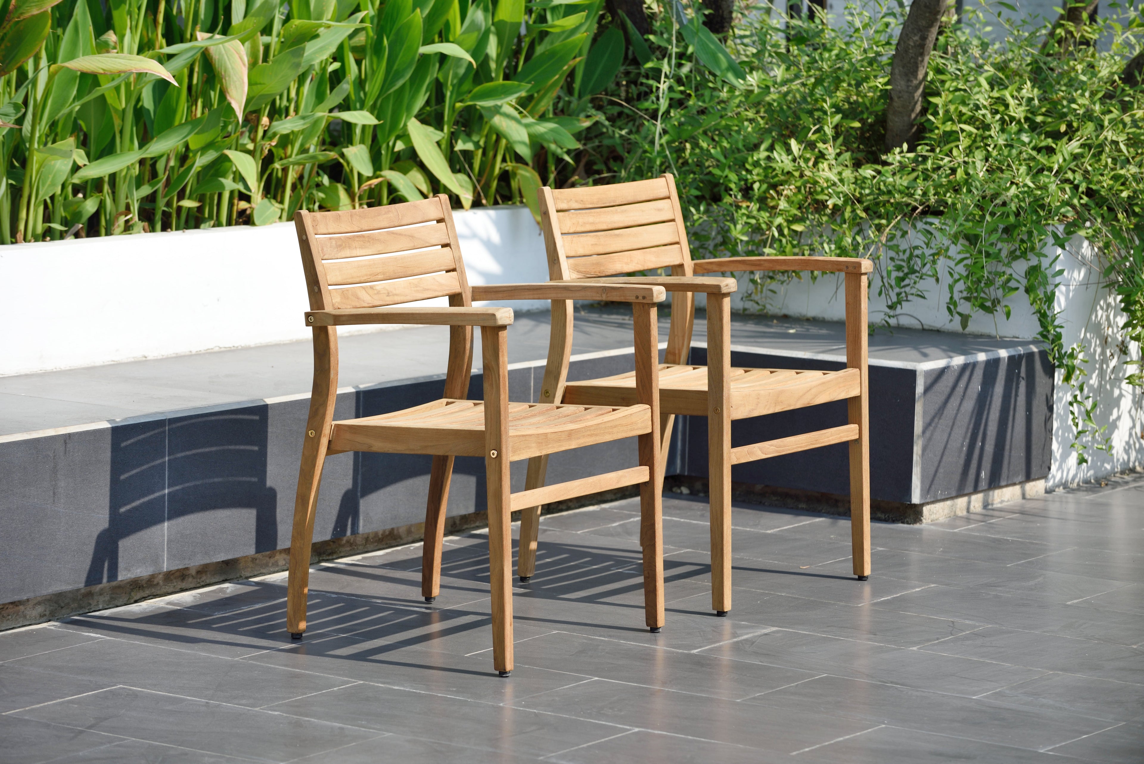 Julien FSC Certified Teak Wood Outdoor Patio Extendable Dining Set LifestyleGarden US