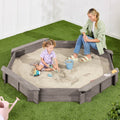 Outdoor Kid's Octagonal Sandbox in Grey Wood Finish HomePacific