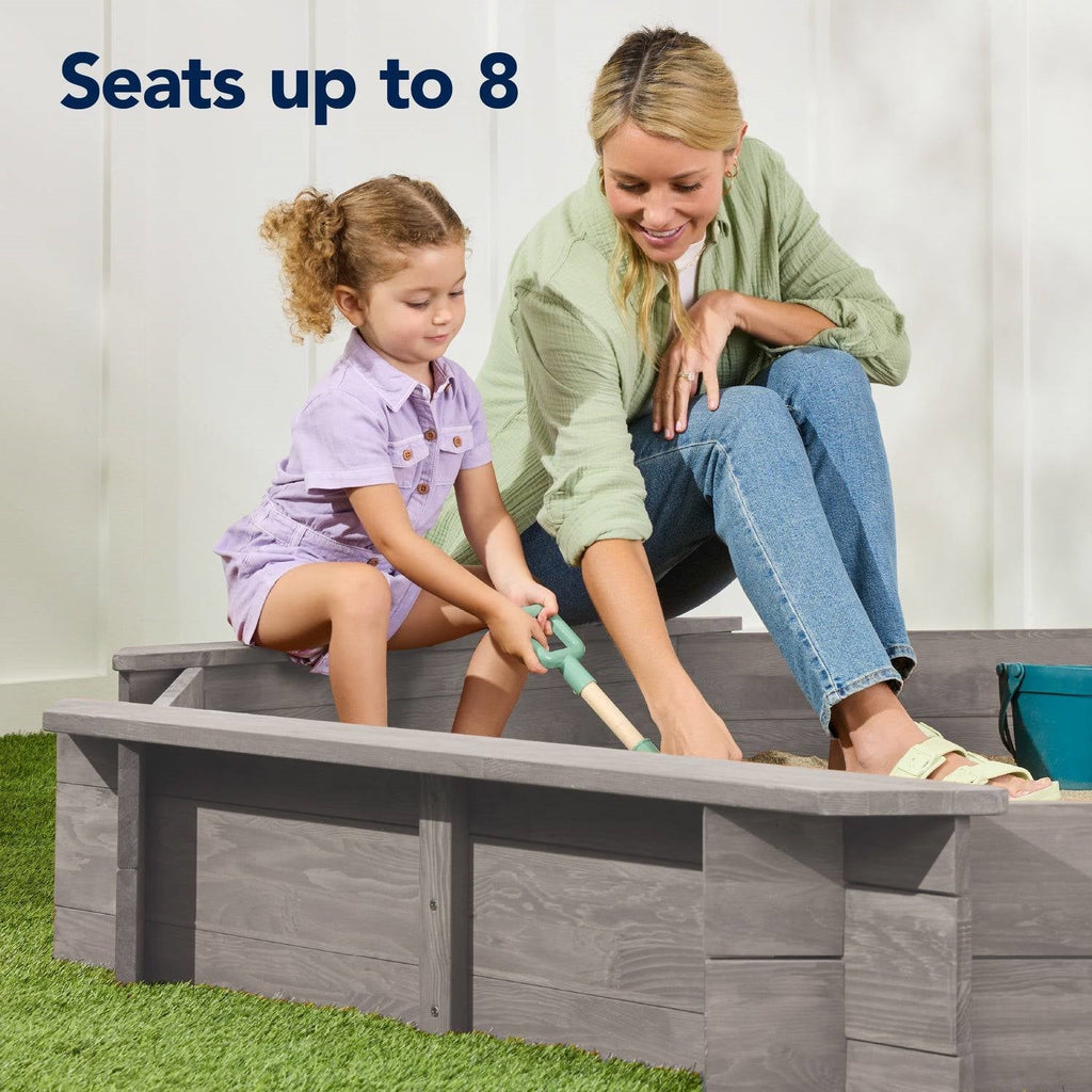Outdoor Kid's Octagonal Sandbox in Grey Wood Finish HomePacific