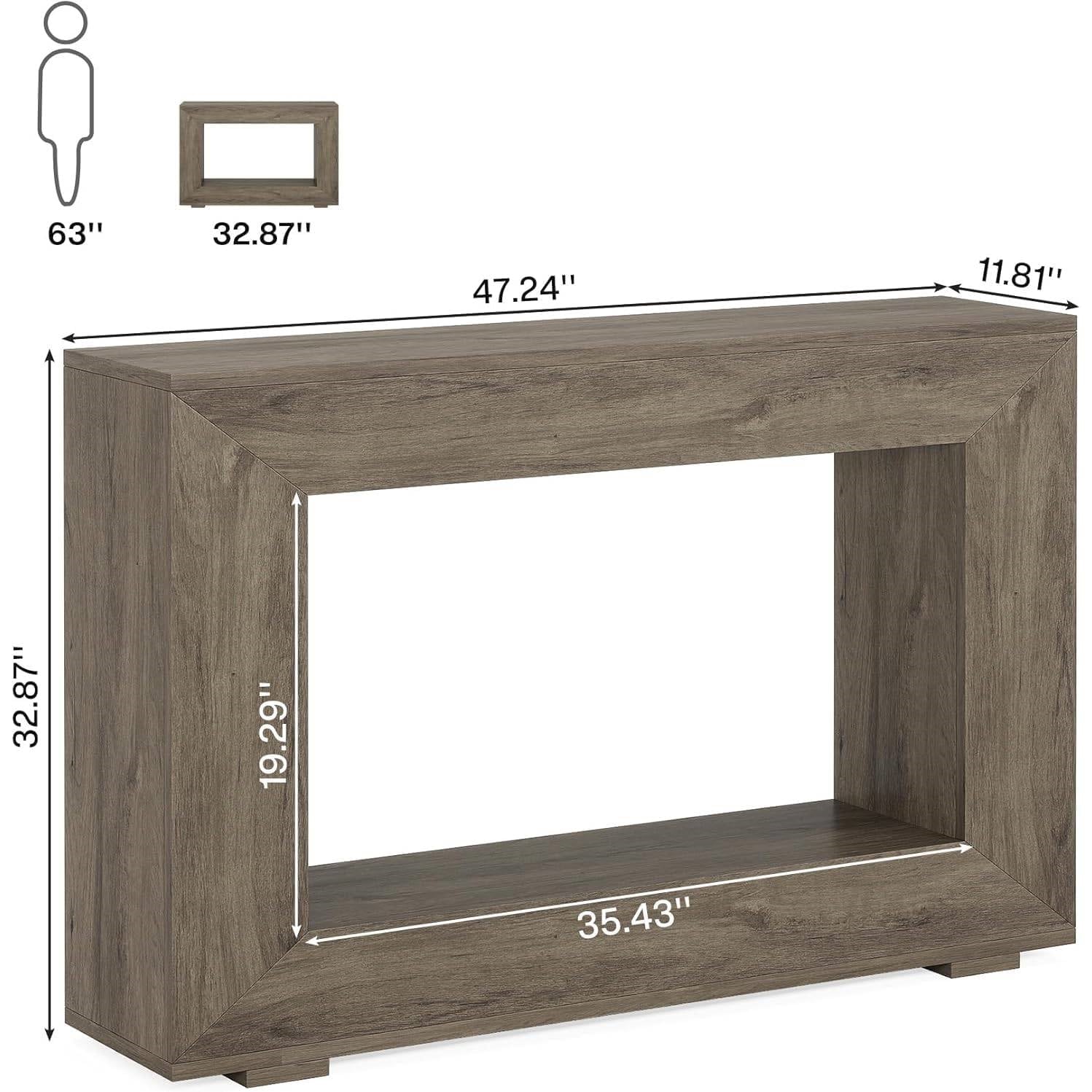 Modern Farmhouse 47-inch Long Entryway / Console Table in Grey Wood Finish HomePacific
