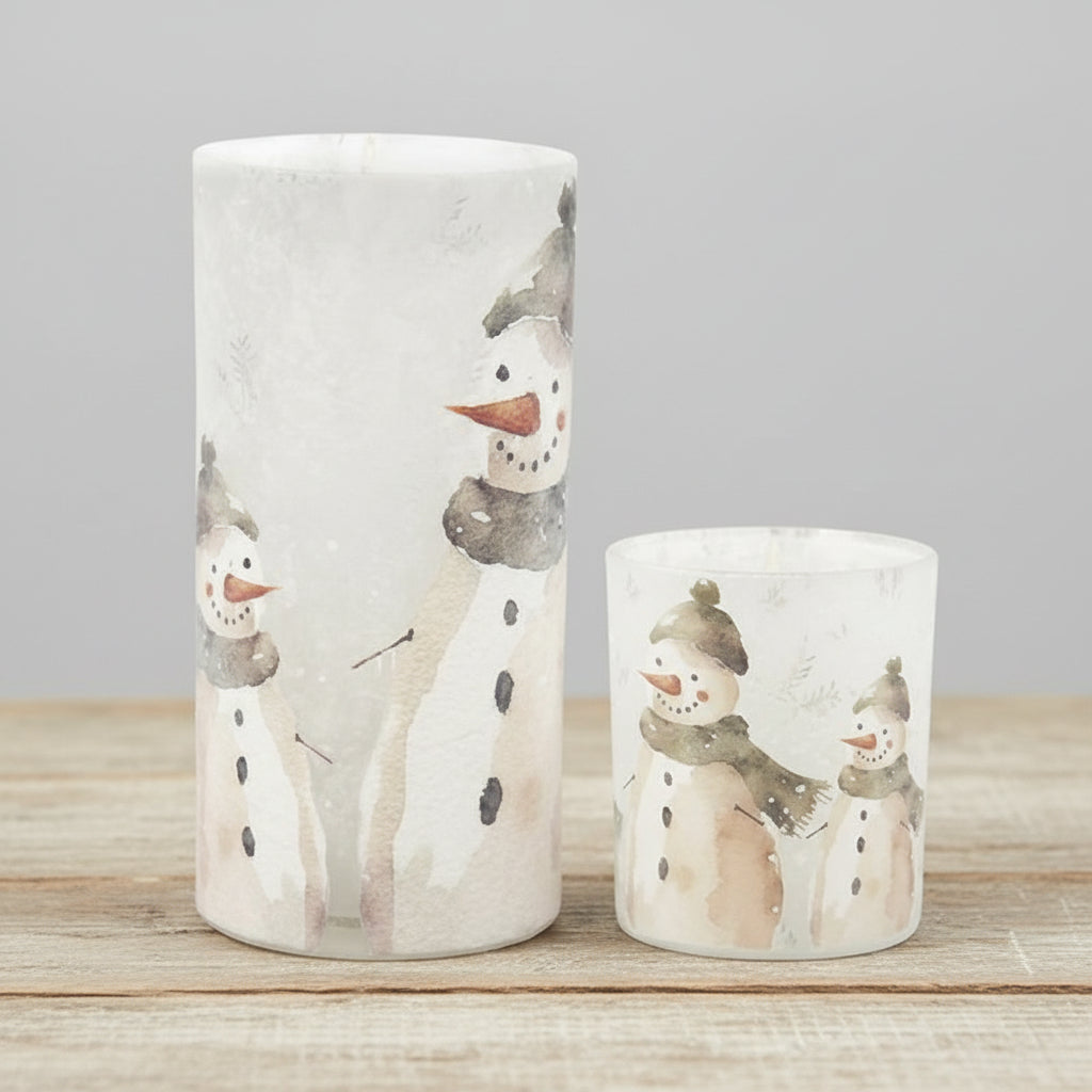 Set of 2 Snowman Glass Jars Thenestedfig