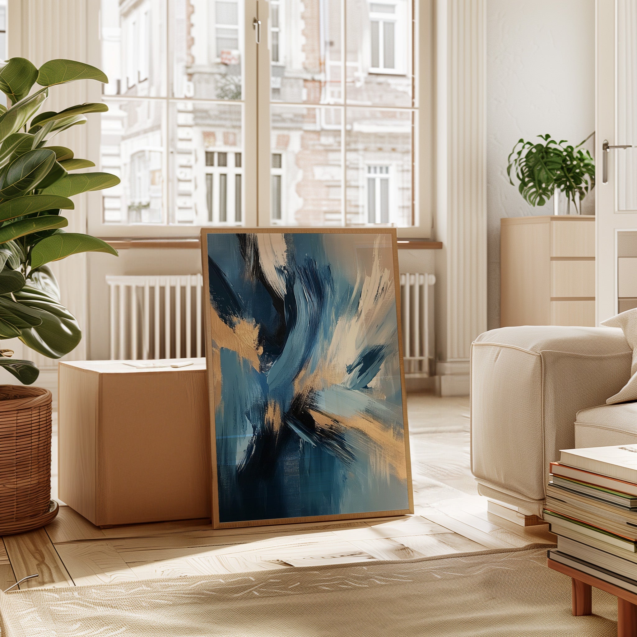 Blue Serenity - Abstract Ocean-Inspired Canvas Art