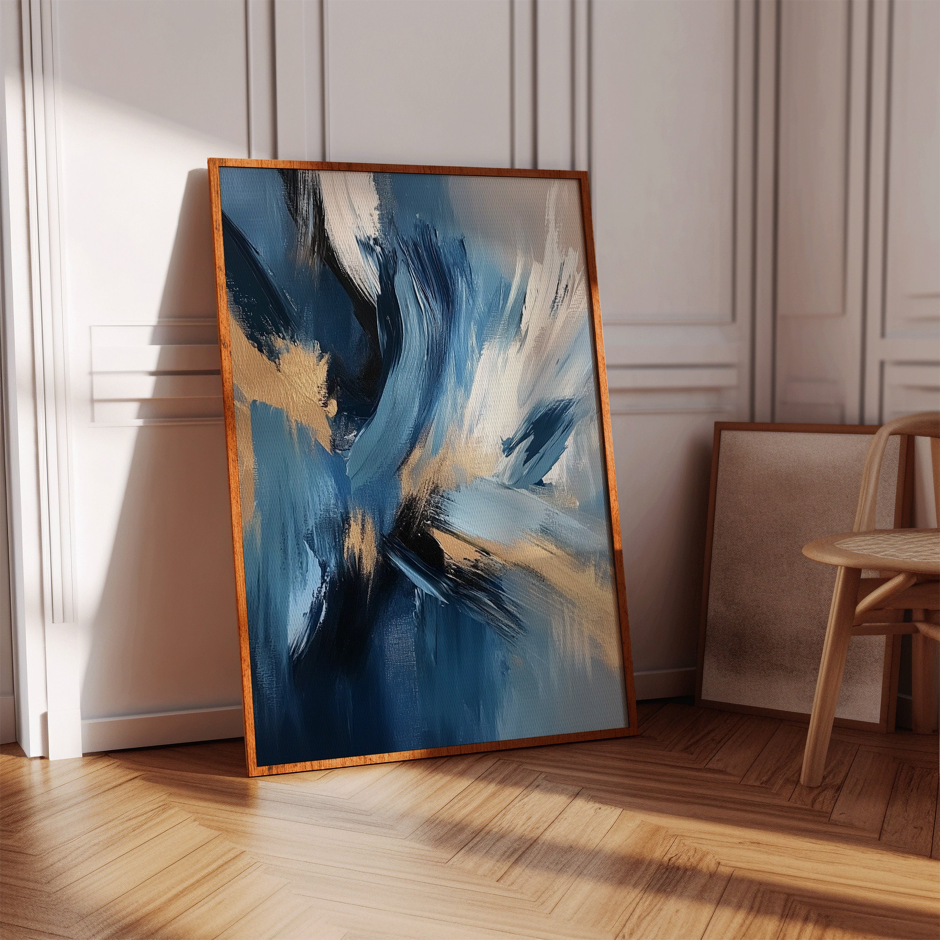 Blue Serenity - Abstract Ocean-Inspired Canvas Art