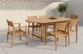 Julien FSC Certified Teak Wood Outdoor Patio Extendable Dining Set LifestyleGarden US