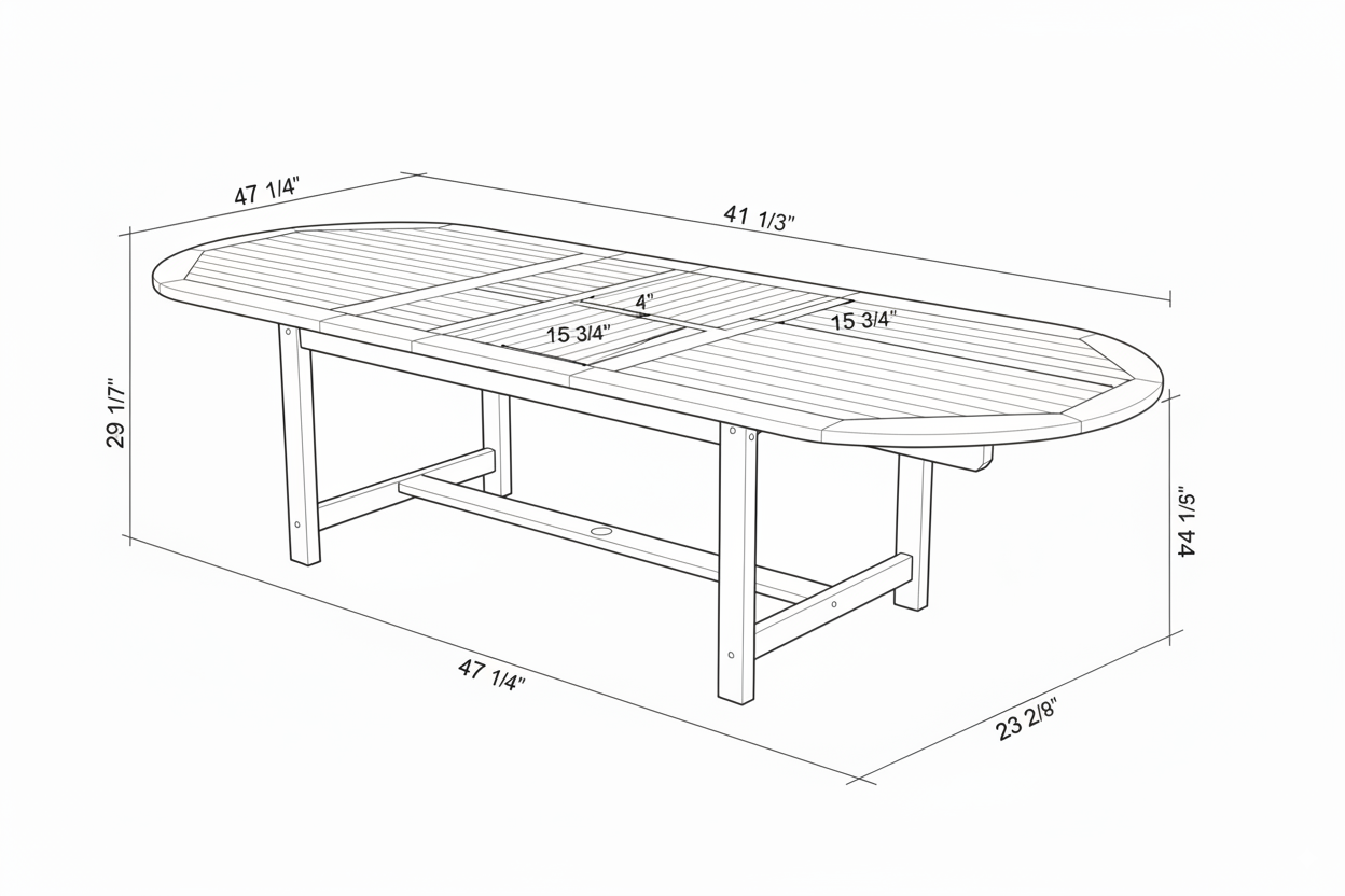 Julien FSC Certified Teak Wood Outdoor Patio Extendable Dining Set LifestyleGarden US