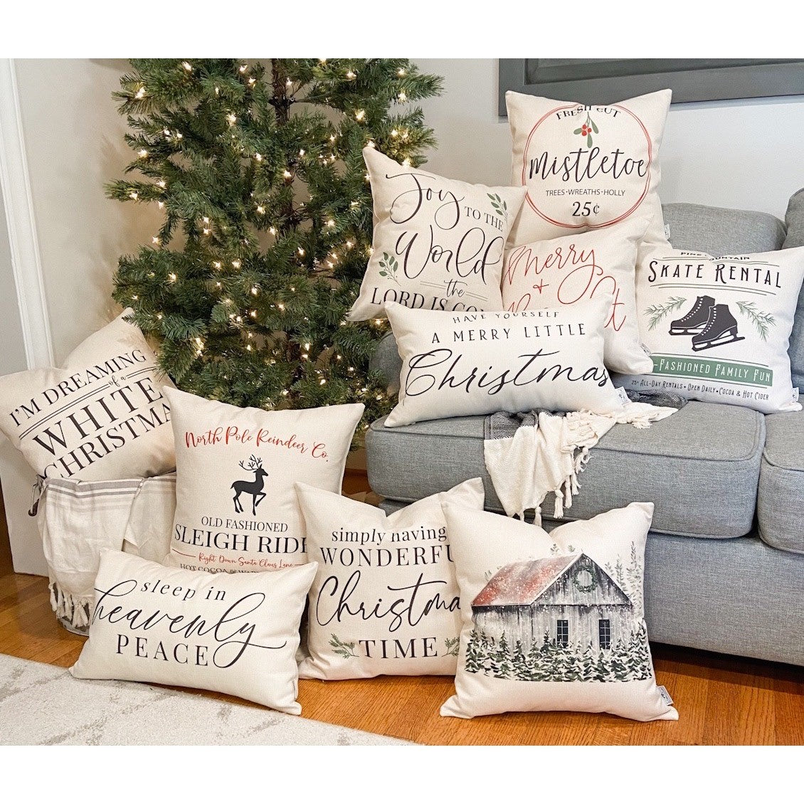 Jingle all the Way #2 Pillow Cover — Fits 18x18 Insert Cotton and Crate