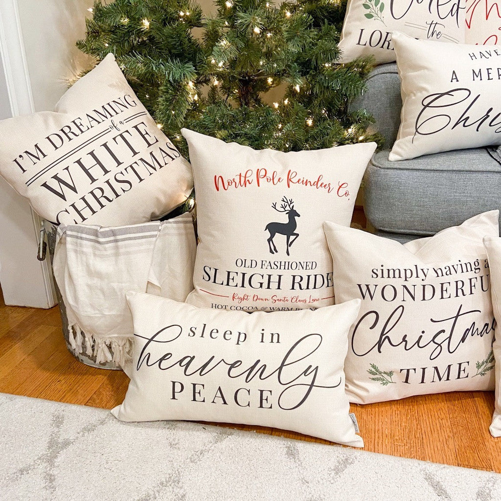 Simply Having a Wonderful Christmas #1 Pillow Cover — Fits 18x18 Insert Cotton and Crate