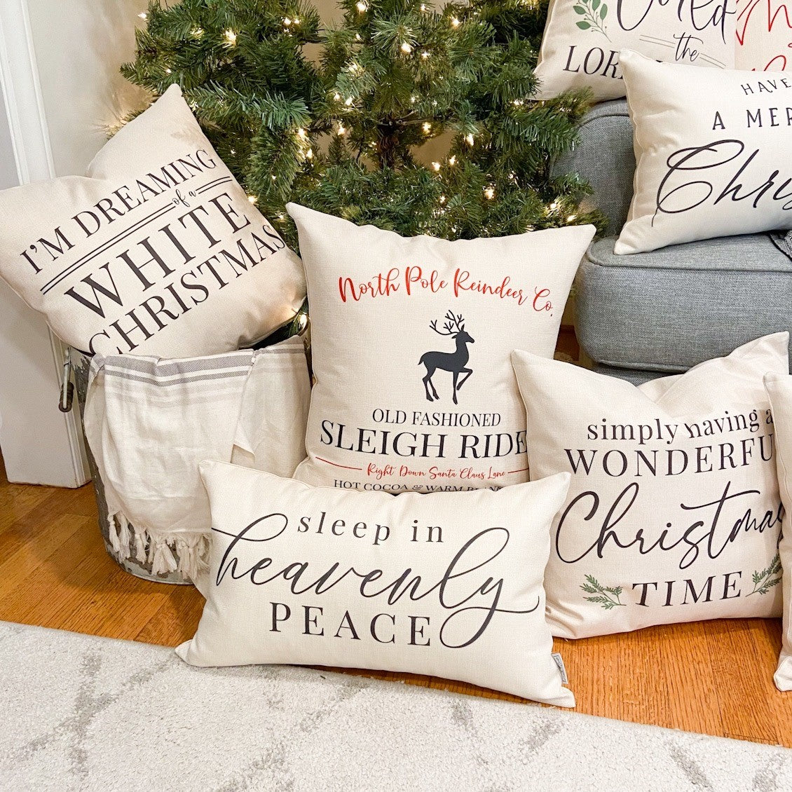 Simply Having a Wonderful Christmas #1 Pillow Cover — Fits 18x18 Insert Cotton and Crate