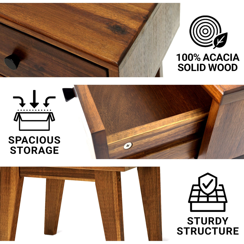 Sofia Solid Wood Nightstand Megsu
