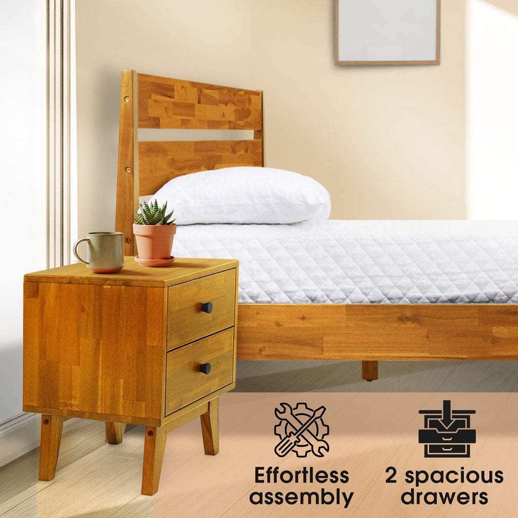 Silvia Solid Wood Nightstand Megsu