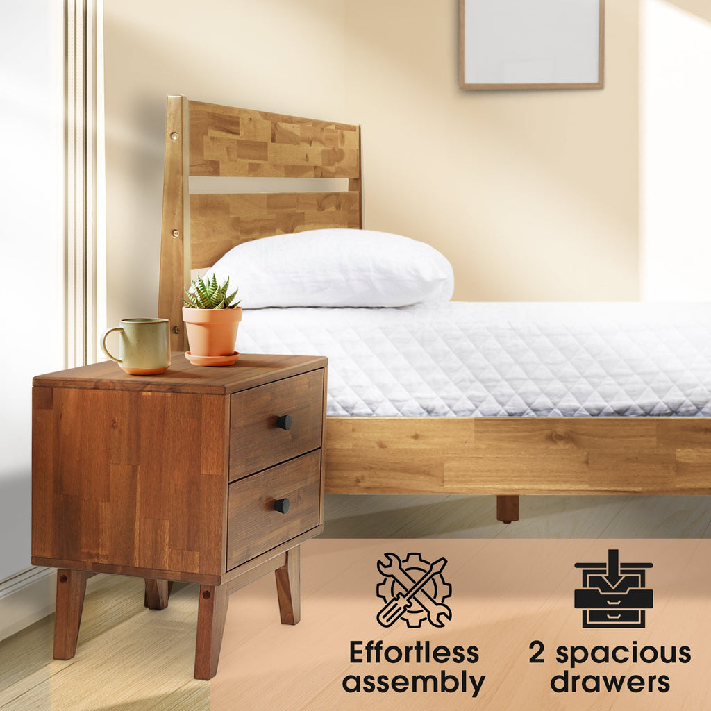 Silvia Solid Wood Nightstand Megsu