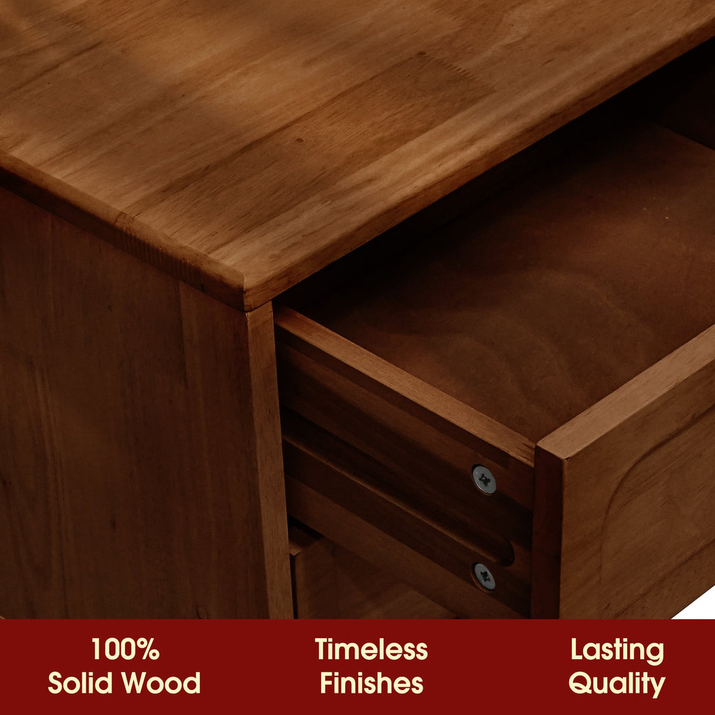 Savana Solid Wood 2-Drawer Nightstand Megsu
